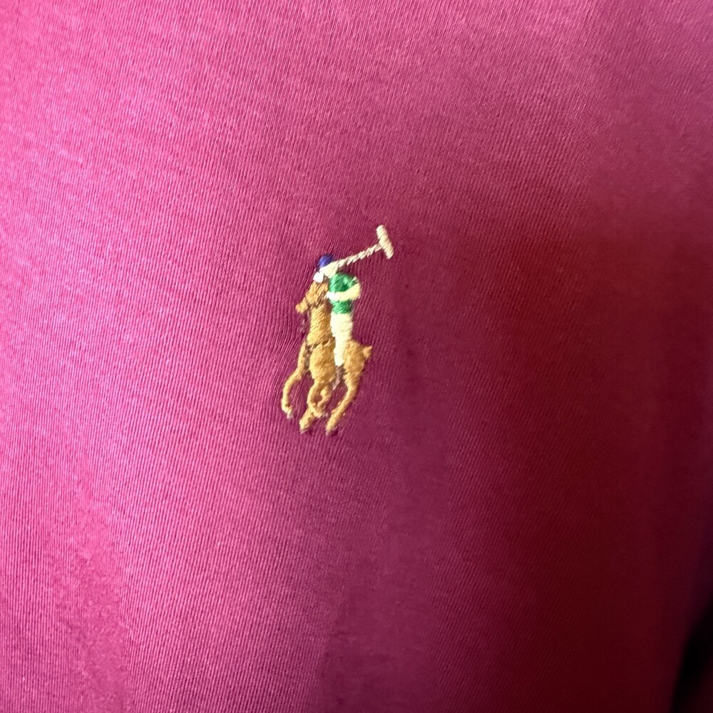 Polo Ralph Lauren Long Sleeve Polo, Sz 2XLT Tall, Burgundy/Maroon, Colored Pony - Picture 5 of 15